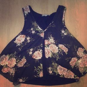 Bailey Blue Black Floral Tank Top